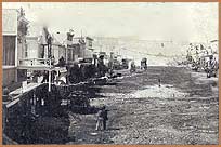 Bodie California Main Street looking toward Bodie Foundry